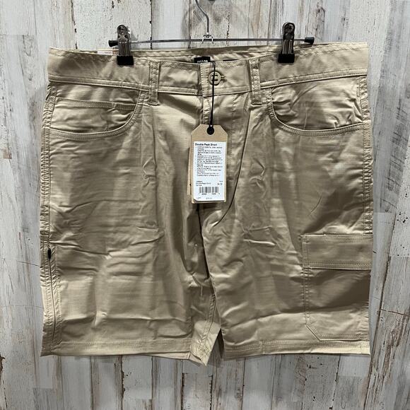 New! Prana Sandbar Tan Double Peak Short 8” Inseam Mens Size 34 - Picture 1 of 5